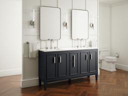 Southerk 60'' bathroom vanity cabinet with sinks and quartz top - image 21