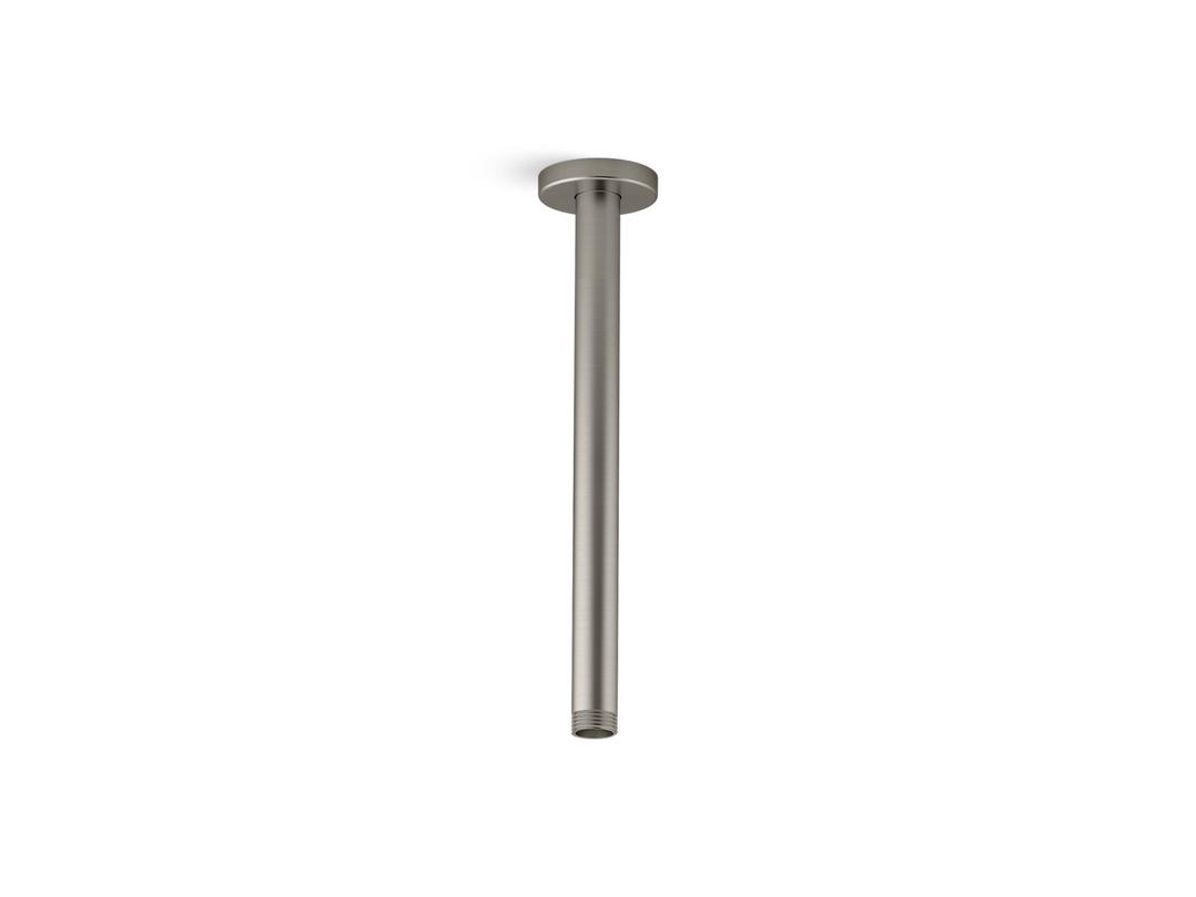 Kohler Statement 12'' ceiling-mount single-function rainhead arm and flange - Vibrant Brushed Nickel by Kohler