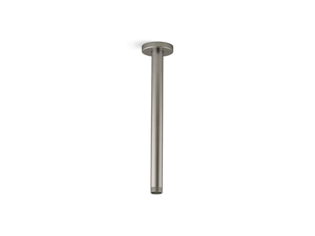 Kohler Statement 12'' ceiling-mount single-function rainhead arm and flange - Vibrant Brushed Nickel