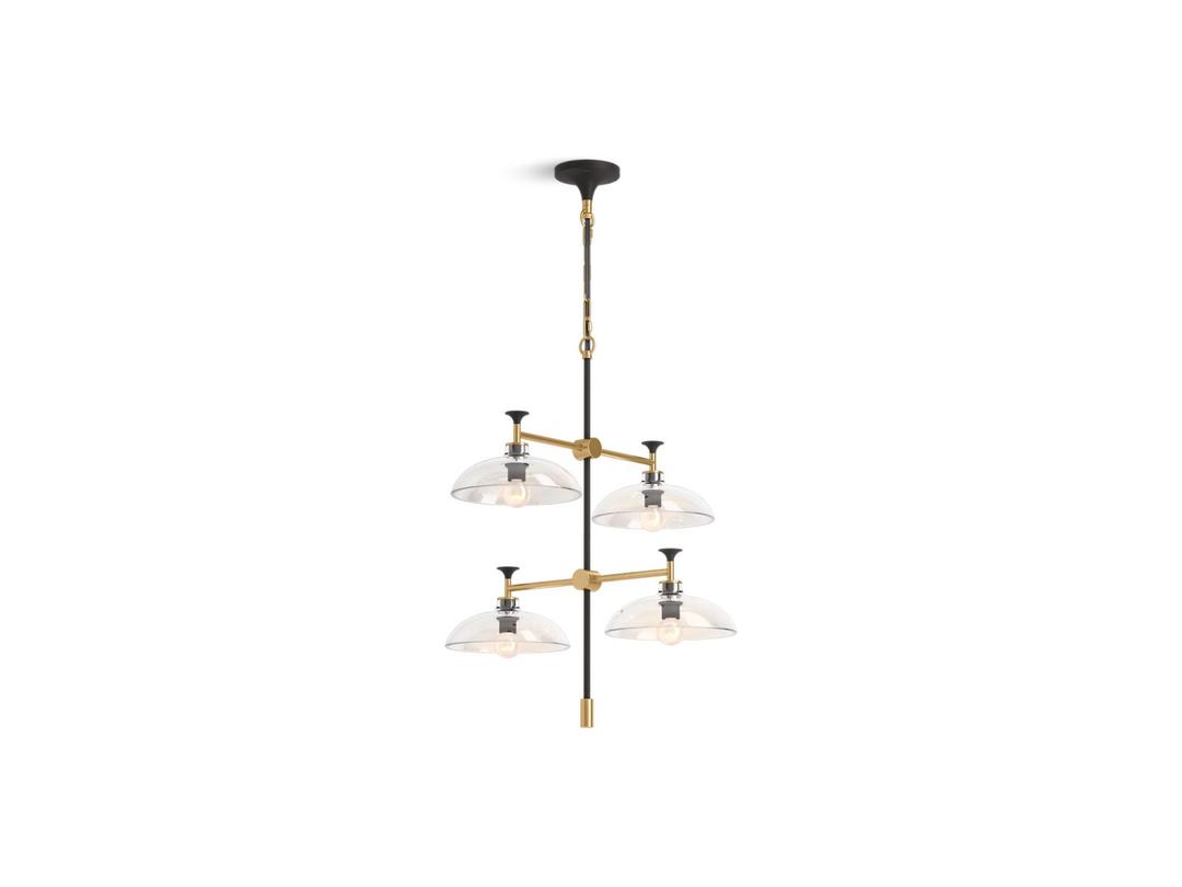 Kohler | Tone | Chandelier - Black With Brass Trim by Kohler