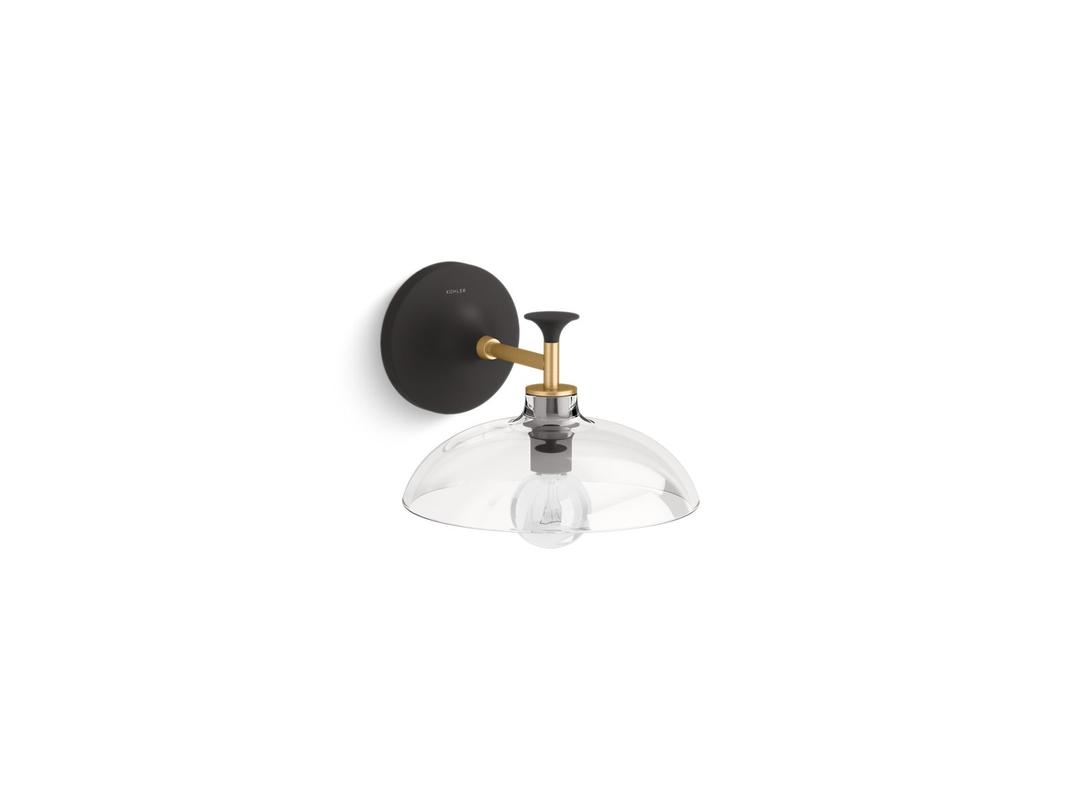 Kohler | Tone | Wall Torchier - Black With Brass Trim by Kohler