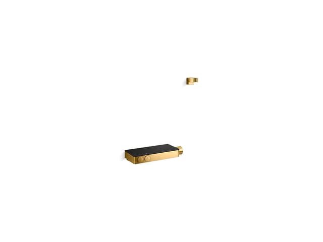 Kohler Anthem Two-way exposed thermostatic valve and control panel with integrated handshower holder - Vibrant Brushed Moderne Brass