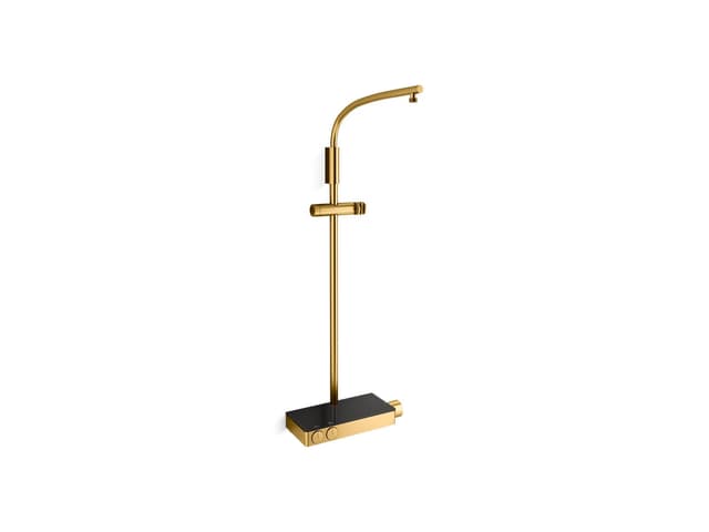 Kohler Anthem Two-way exposed thermostatic valve with shower column for rainhead and handshower - Vibrant Brushed Moderne Brass