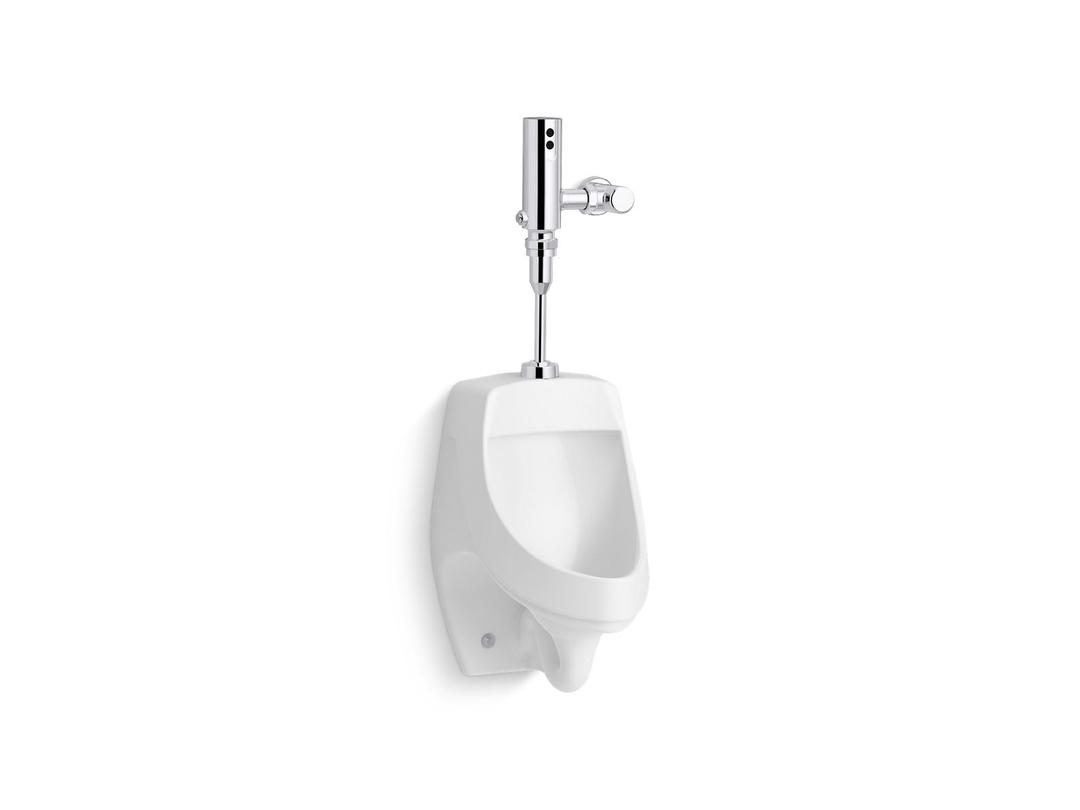 DexterE High-efficiency urinal with Mach Tripoint touchless 0.5 gpf HES-powered flushometer by Kohler
