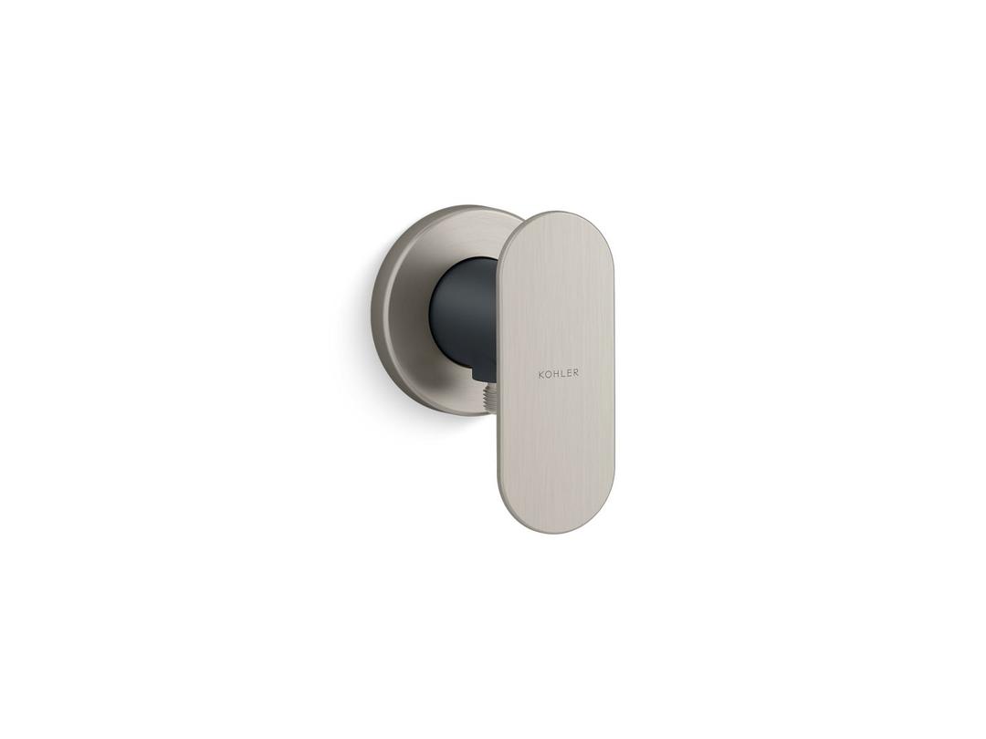 Kohler Statement Wall-mount wand handshower holder with supply elbow and check valve - Vibrant Brushed Nickel by Kohler