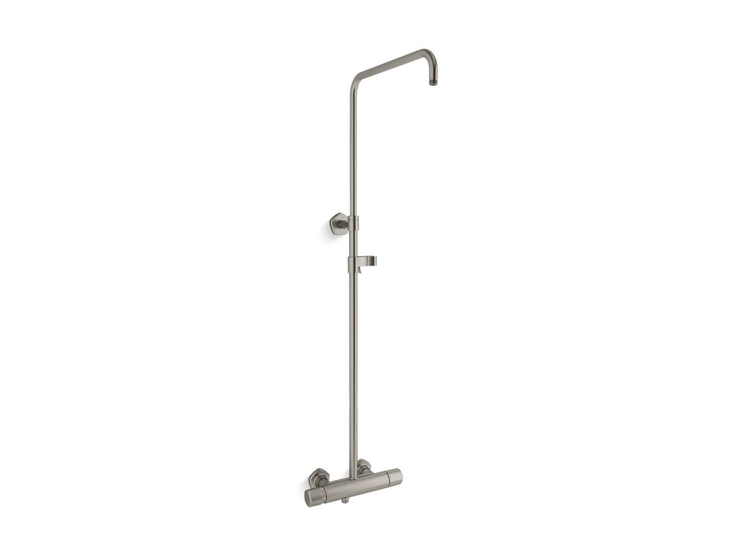 Kohler Occasion Two-way exposed thermostatic valve and shower column kt - Vibrant Brushed Nickel by Kohler
