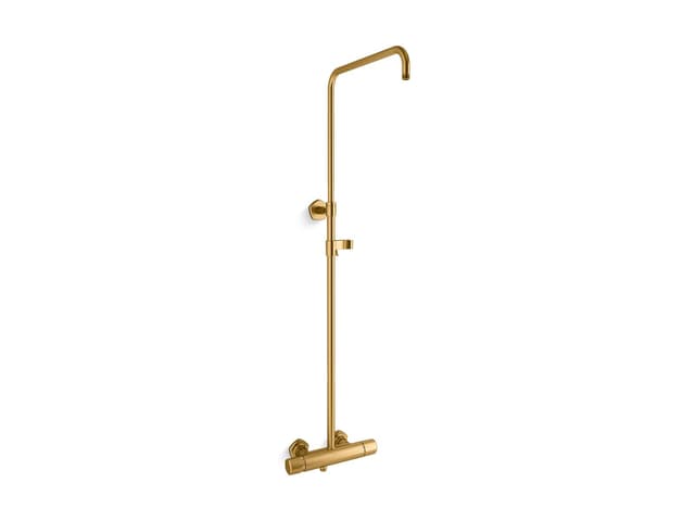 Kohler Occasion Two-way exposed thermostatic valve and shower column kt - Vibrant Brushed Moderne Brass
