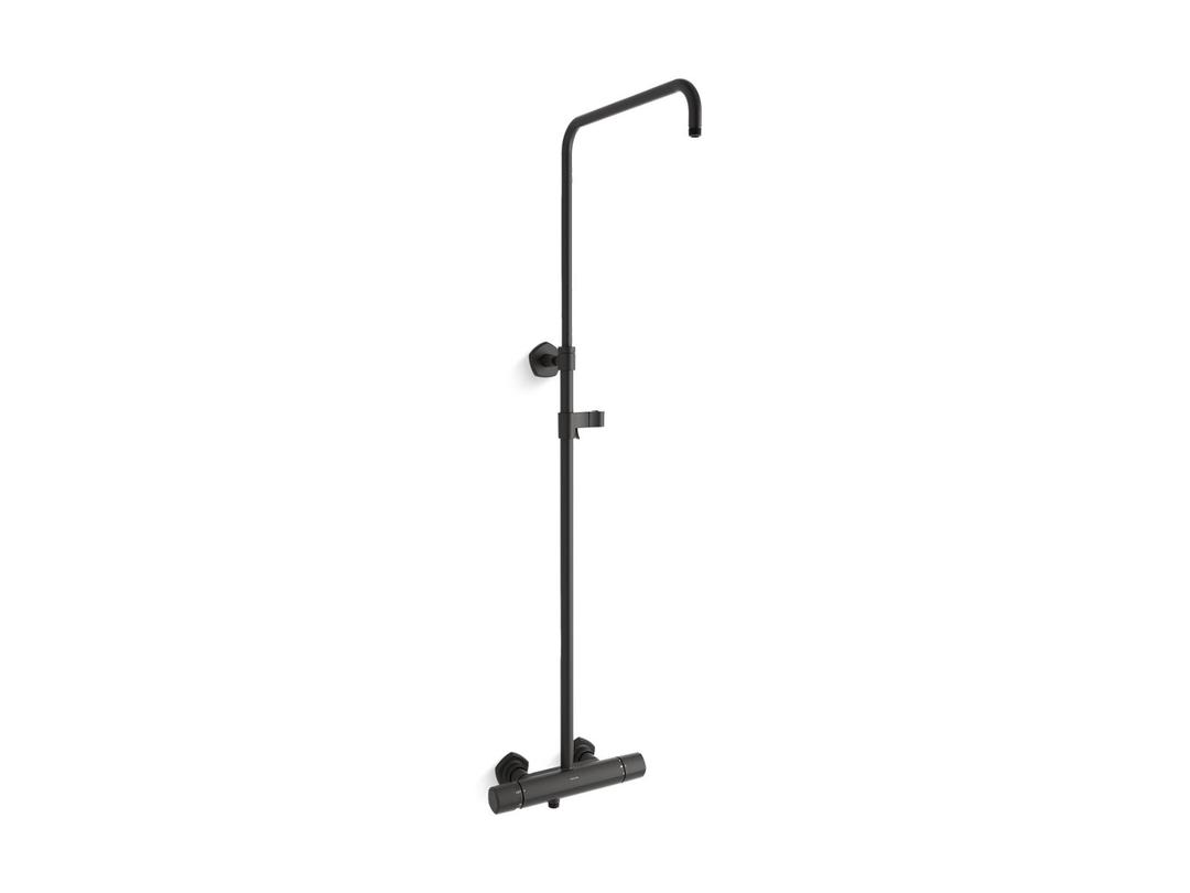 Kohler Occasion Two-way exposed thermostatic valve and shower column kt - Matte Black by Kohler