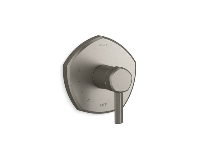 Kohler Occasion Rite-Temp valve trim with lever handle - Vibrant Brushed Nickel