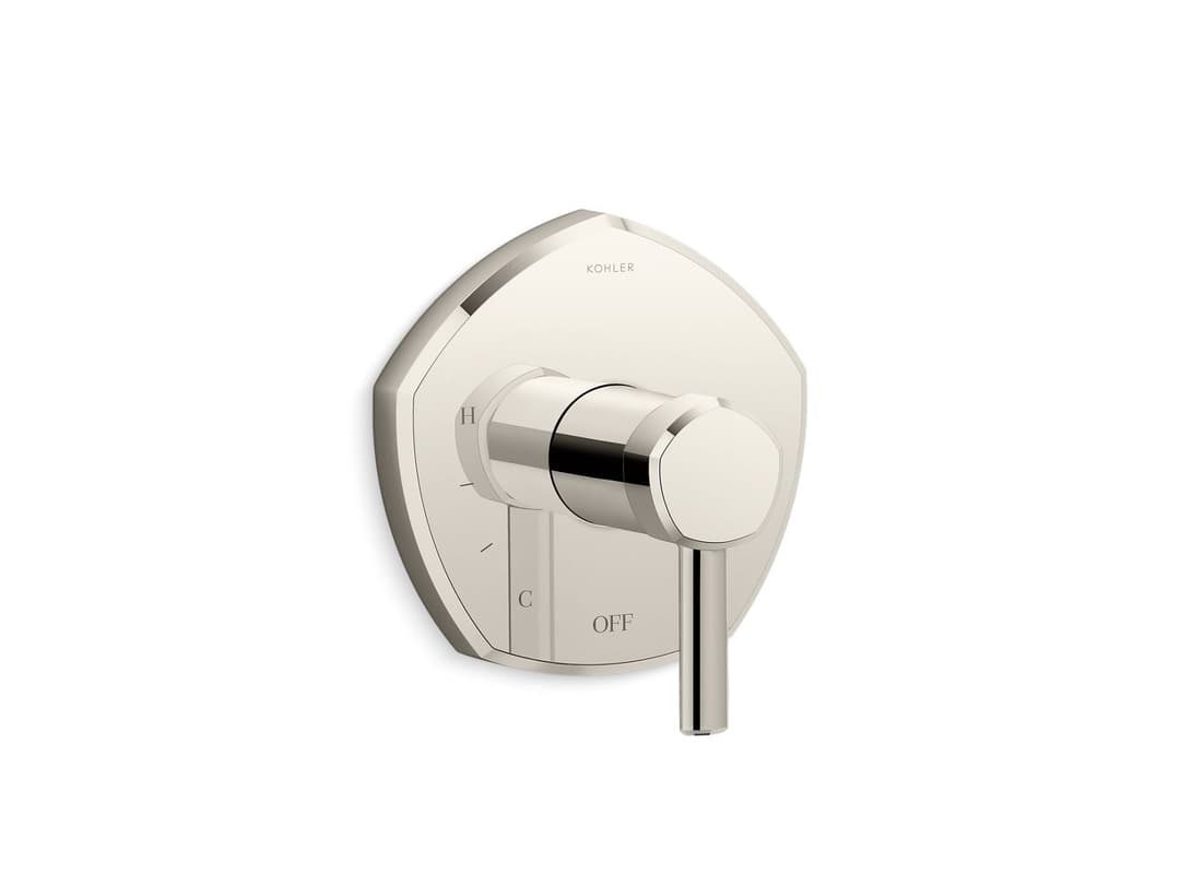 Kohler Occasion Rite-Temp valve trim with lever handle - Vibrant Polished Nickel by Kohler