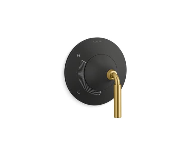 Kohler ToneE Rite-Temp valve trim - Matte Black With Brushed Moderne Brass