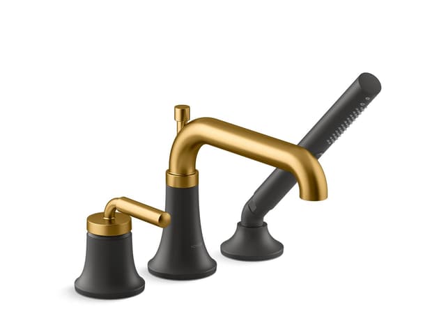 Kohler | Tone | Tub Filler - Matte Black With Brushed Moderne Brass