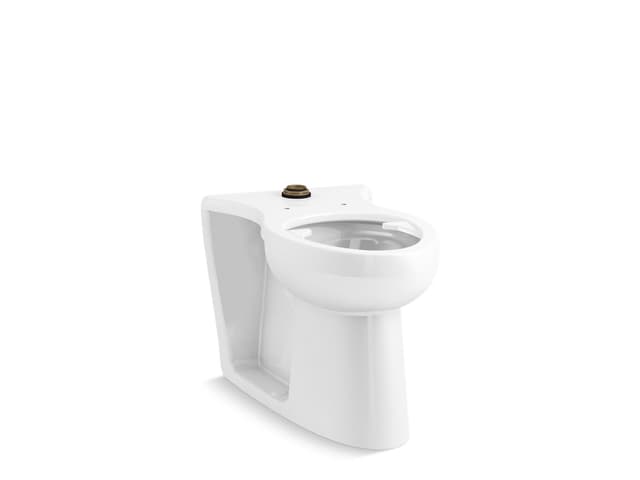 Kohler Modflex Adjust-a-Bowl Floor-mount top spud flushometer bowl with bedpan lugs - White
