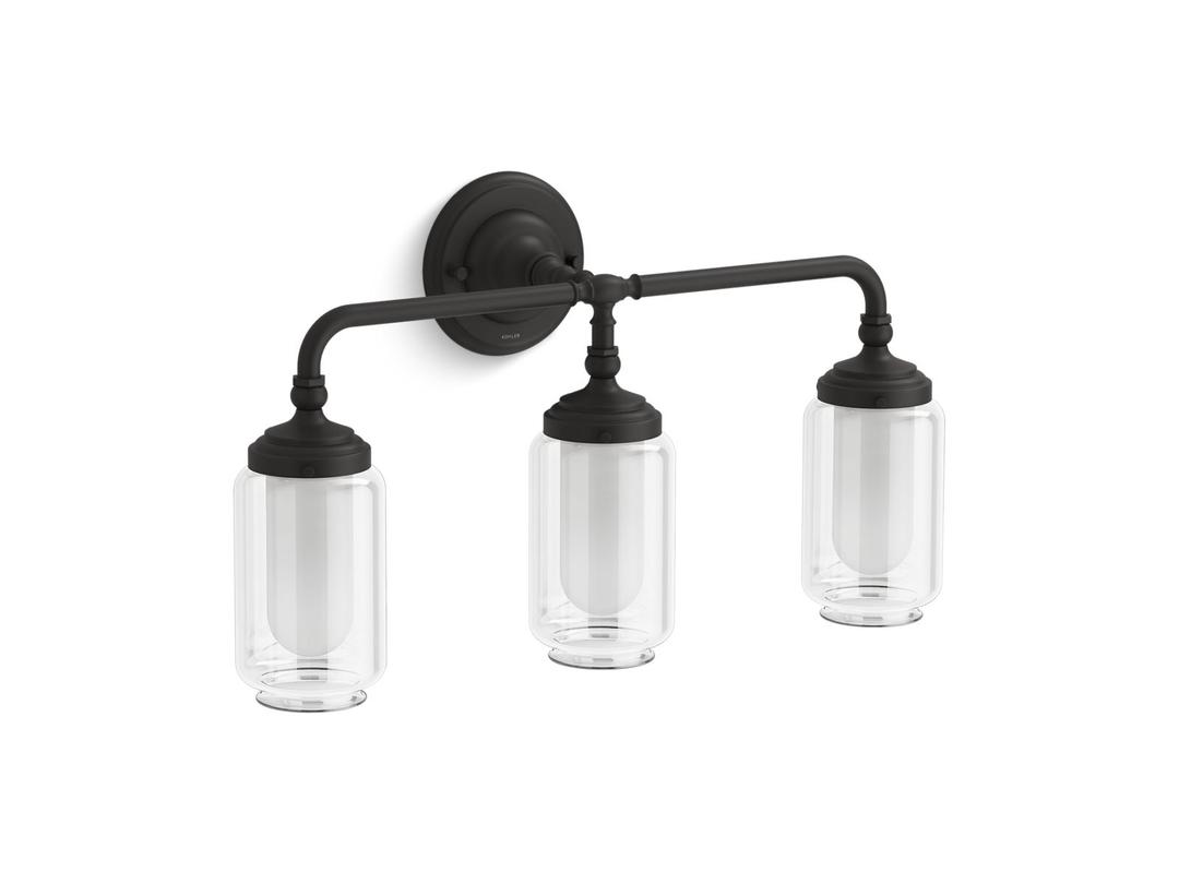 Artifacts Three-light sconce - Matte Black by Kohler