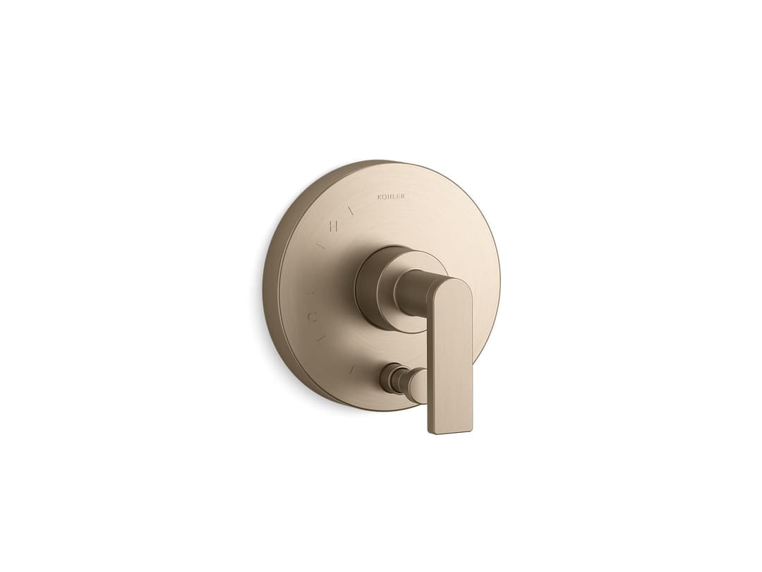 Kohler Composed Rite-Temp valve trim with push-button diverter and lever handle - Vibrant Brushed Bronze by Kohler