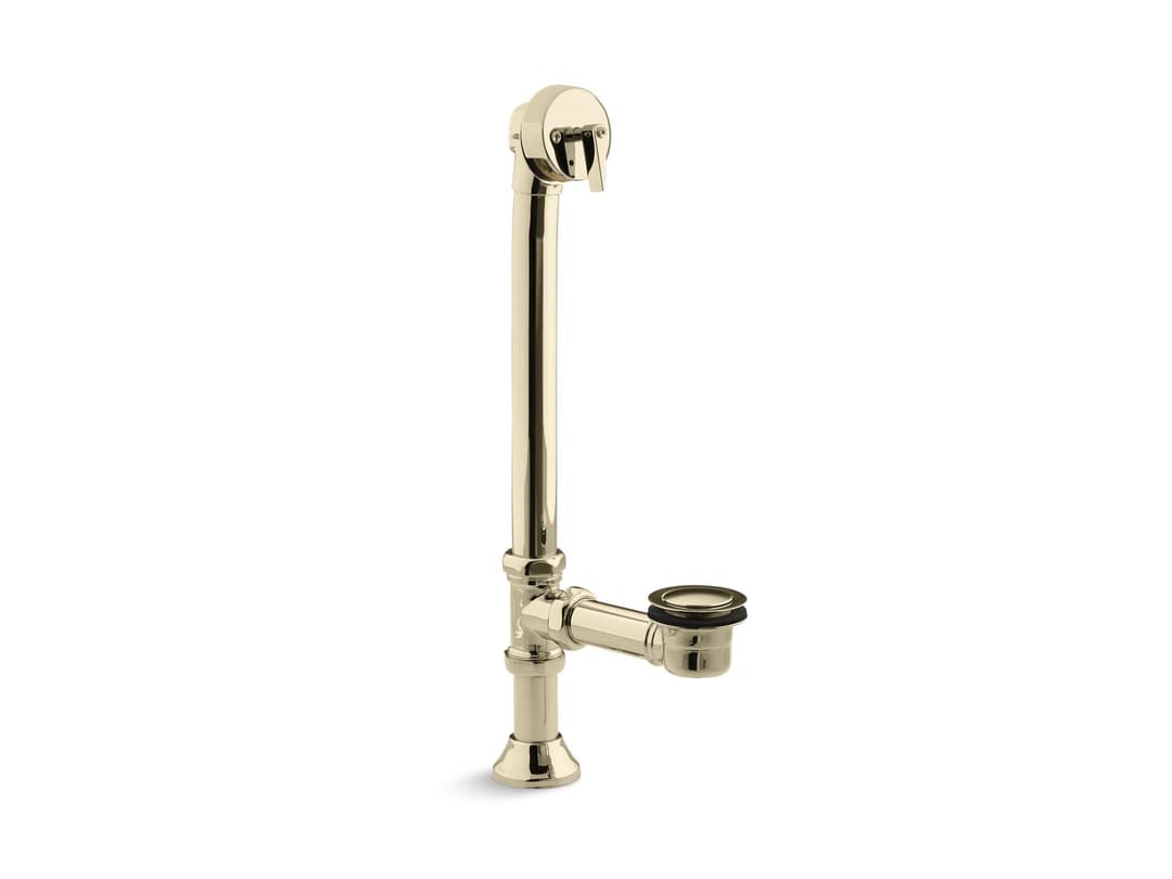 Kohler Iron Works Decorative 1-1/2'' adjustable pop-up bath drain for 5' whirlpool with tailpiece - Vibrant French Gold by Kohler