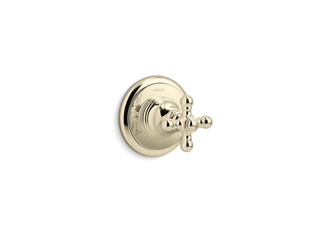 Kohler Artifacts MasterShower transfer valve trim with cross handle - Vibrant French Gold
