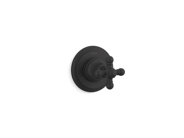 Kohler Artifacts MasterShower transfer valve trim with cross handle - Matte Black