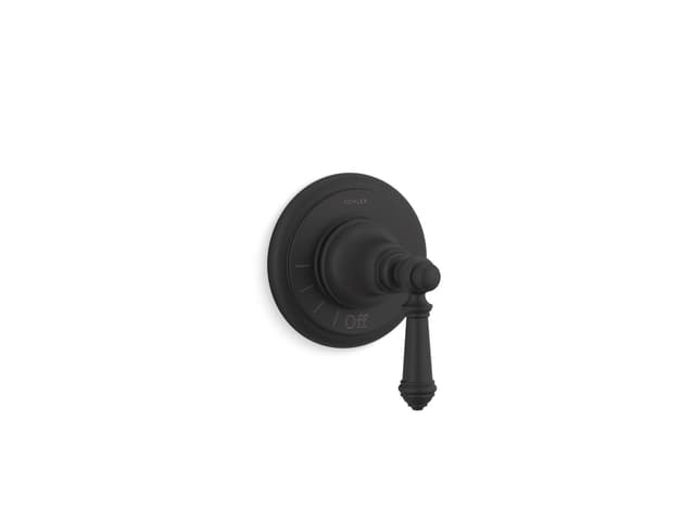 Kohler Artifacts MasterShower volume control valve trim with lever handle - Matte Black