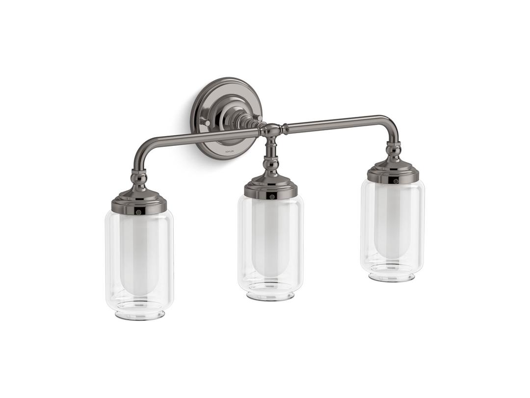 Artifacts Three-light sconce - Titanium by Kohler