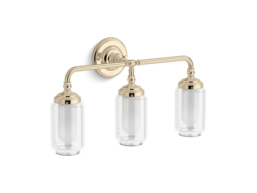 Artifacts Three-light sconce - French Gold by Kohler