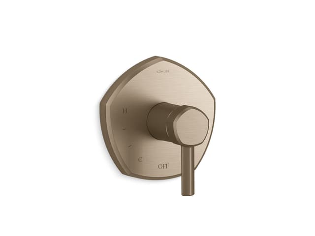 Kohler Occasion Rite-Temp valve trim with lever handle - Vibrant Brushed Bronze