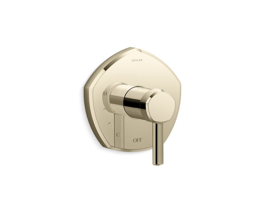 Kohler Occasion Rite-Temp valve trim with lever handle - Vibrant French Gold by Kohler