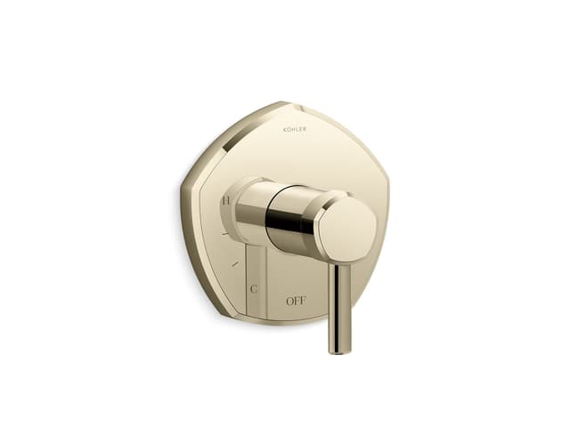 Kohler Occasion Rite-Temp valve trim with lever handle - Vibrant French Gold
