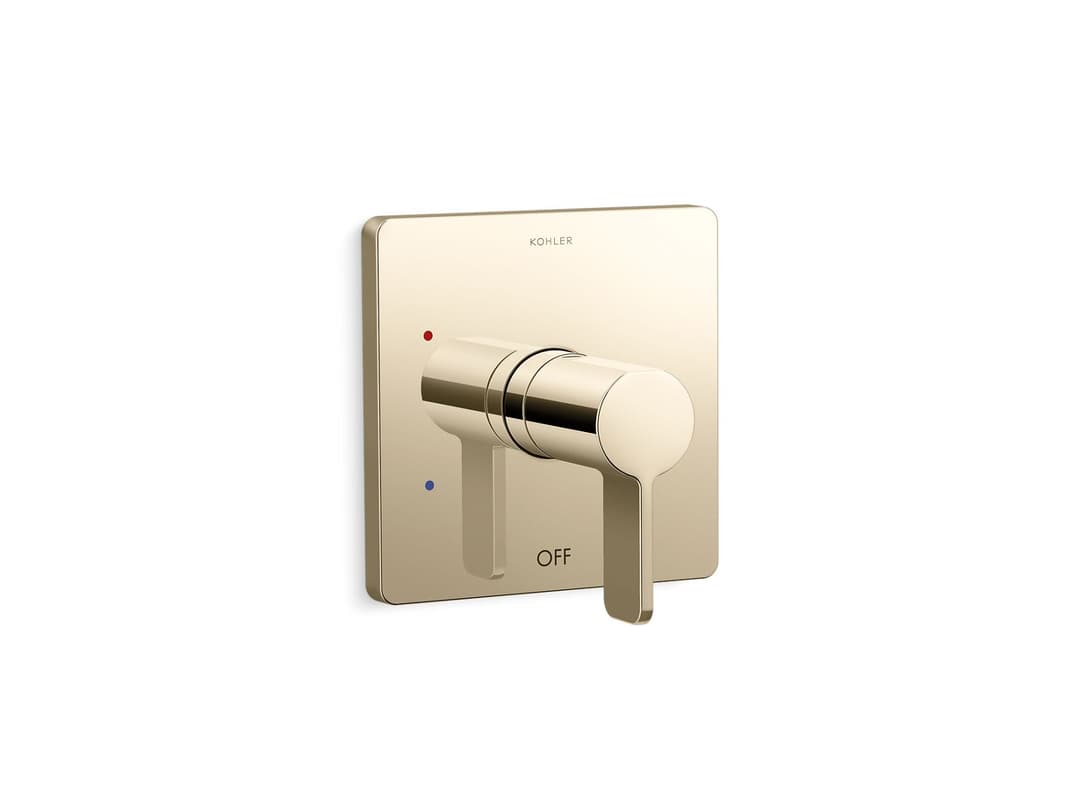 Kohler Parallel Rite-Temp shower valve trim - Vibrant French Gold by Kohler