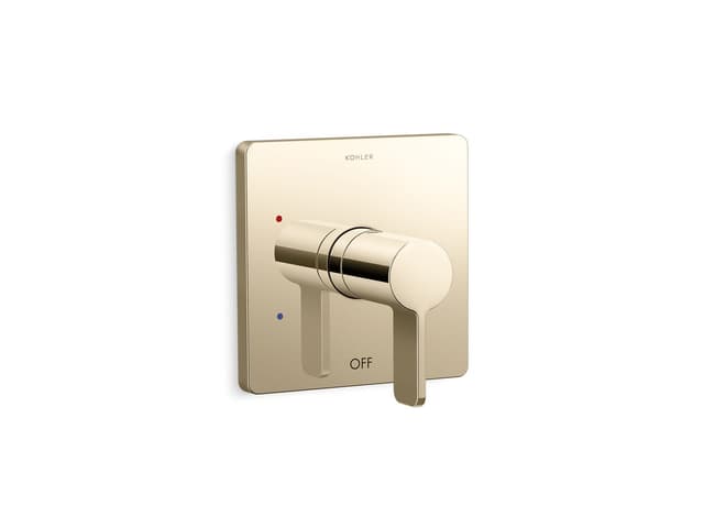 Kohler Parallel Rite-Temp shower valve trim - Vibrant French Gold