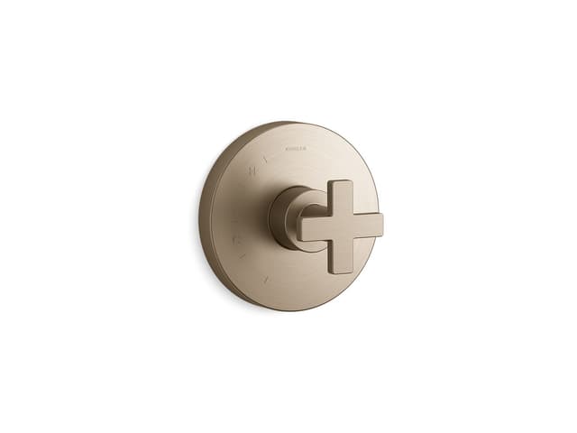 Kohler Composed Rite-Temp valve trim with cross handle - Vibrant Brushed Bronze