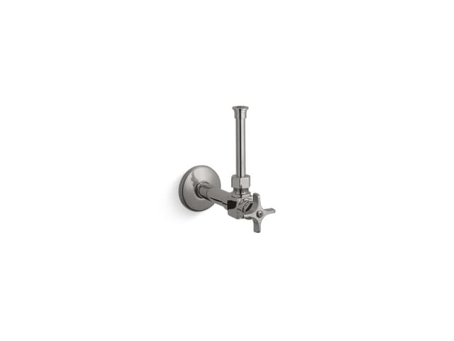 Kohler 1/2'' angle supply with stop, cross handle and rigid vertical tube - Vibrant Titanium