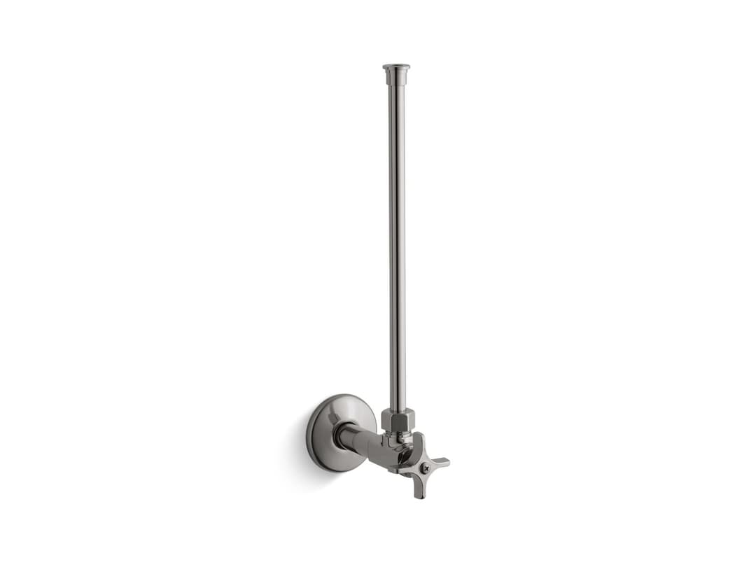 Kohler 1/2'' NPT angle supply with stop with cross handle and annealed vertical tube - Vibrant Titanium by Kohler