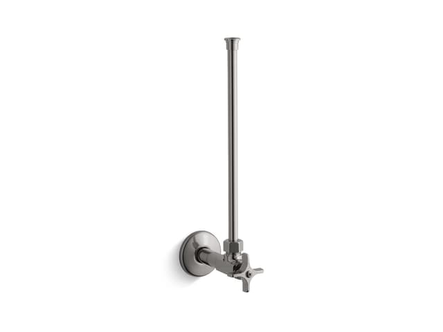 Kohler 1/2'' NPT angle supply with stop with cross handle and annealed vertical tube - Vibrant Titanium