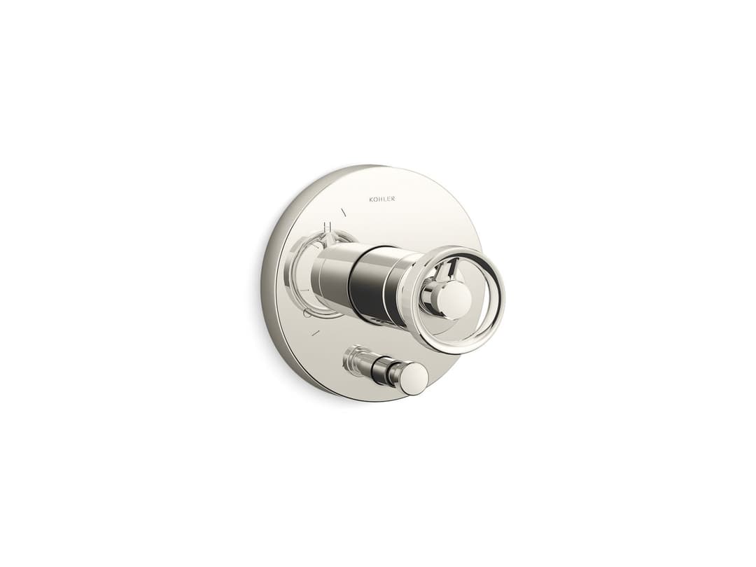 Kohler Components Rite-Temp valve trim with Industrial handle and diverter - Vibrant Polished Nickel by Kohler