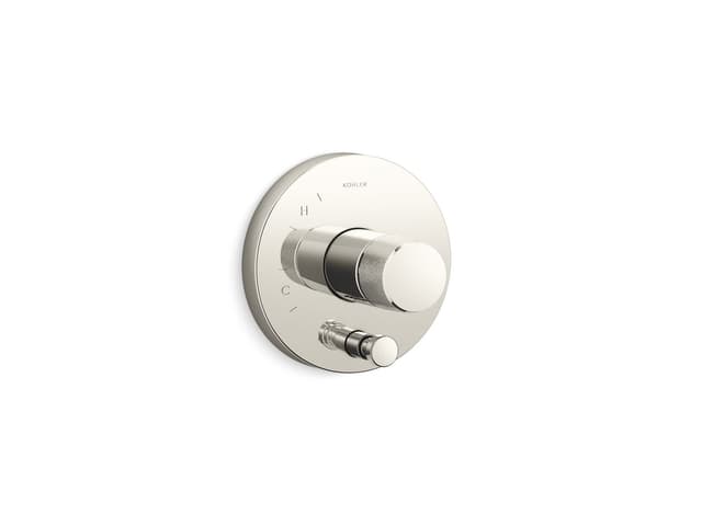 Kohler Components Rite-Temp valve trim with Oyl handle and diverter - Vibrant Polished Nickel