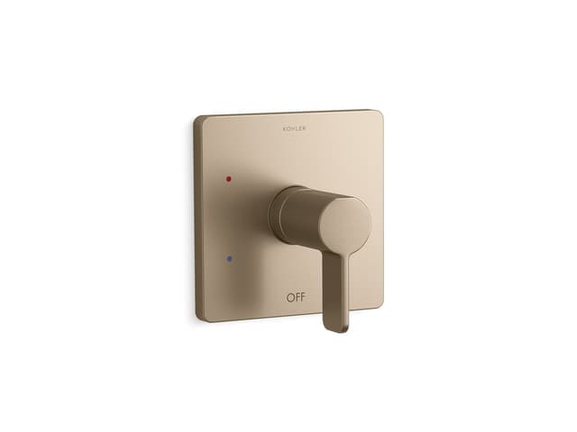 Kohler Parallel Rite-Temp shower valve trim - Vibrant Brushed Bronze