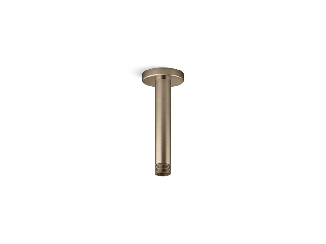 Kohler Statement 6'' ceiling-mount single-function rainhead arm and flange - Vibrant Brushed Bronze by Kohler