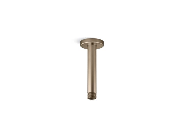 Kohler Statement 6'' ceiling-mount single-function rainhead arm and flange - Vibrant Brushed Bronze