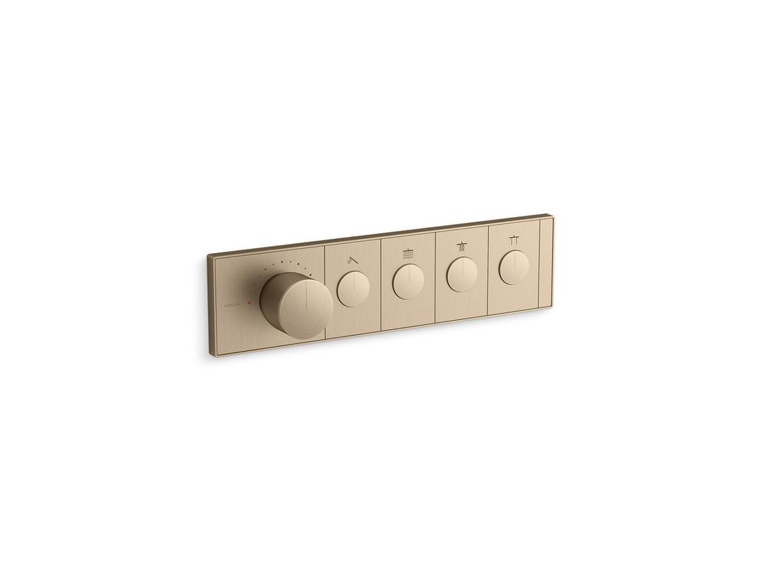 Anthem Four-outlet recessed mechanical thermostatic valve control by Kohler