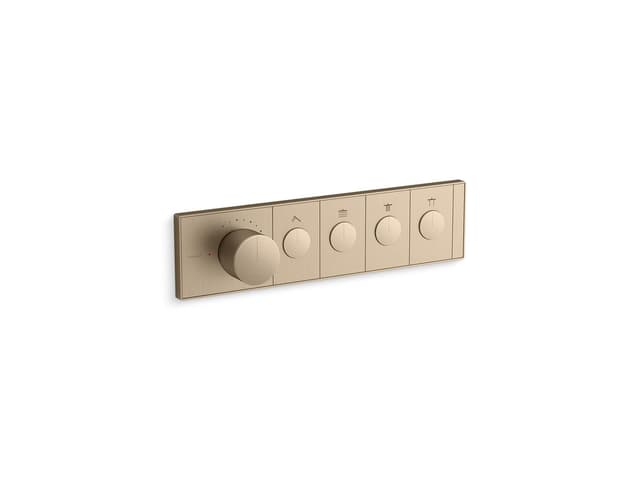 Kohler Anthem Four-outlet recessed mechanical thermostatic valve control - Vibrant Brushed Bronze