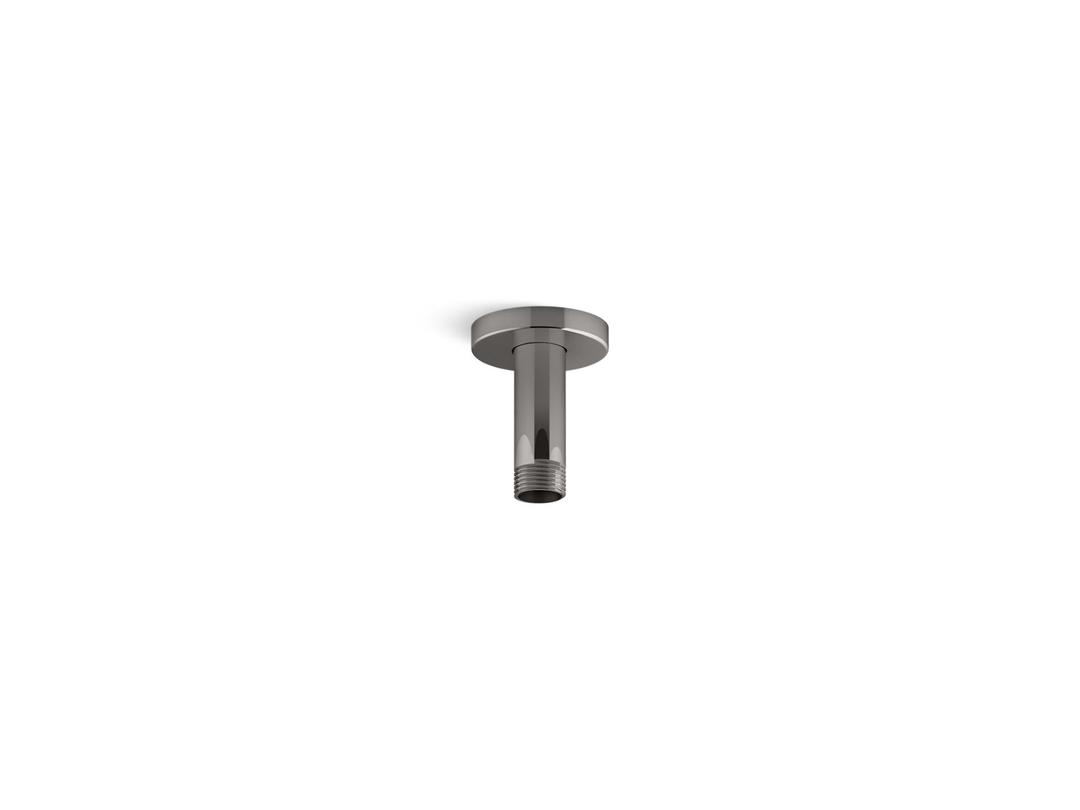 Kohler Statement 3'' ceiling-mount single-function rainhead arm and flange - Vibrant Titanium by Kohler
