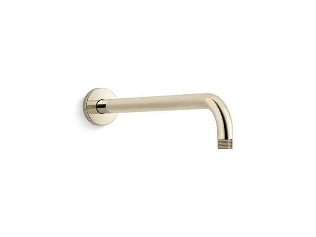 Kohler Statement 15-1/2'' wall-mount single-function rainhead arm and flange - Vibrant French Gold