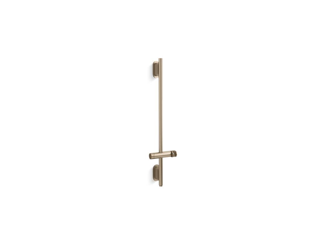 Kohler Statement 32'' deluxe slidebar with integrated water supply - Vibrant Brushed Bronze by Kohler