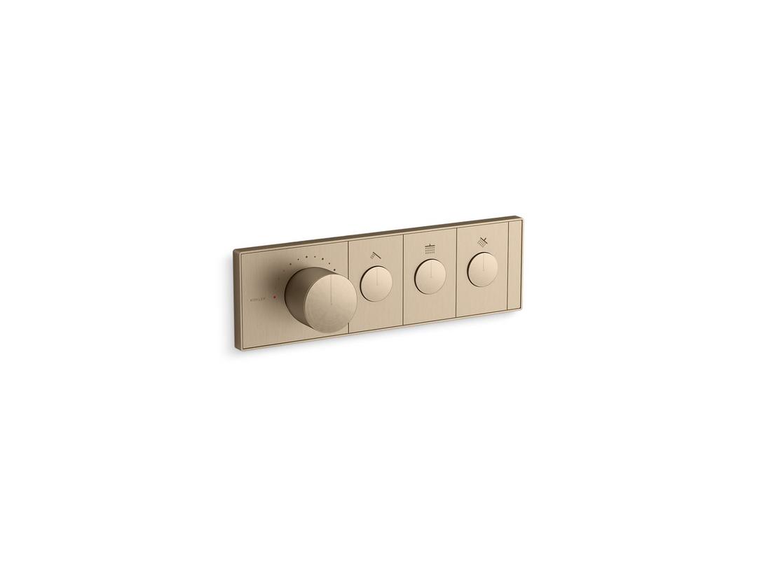 Anthem Three-outlet recessed mechanical thermostatic valve control by Kohler