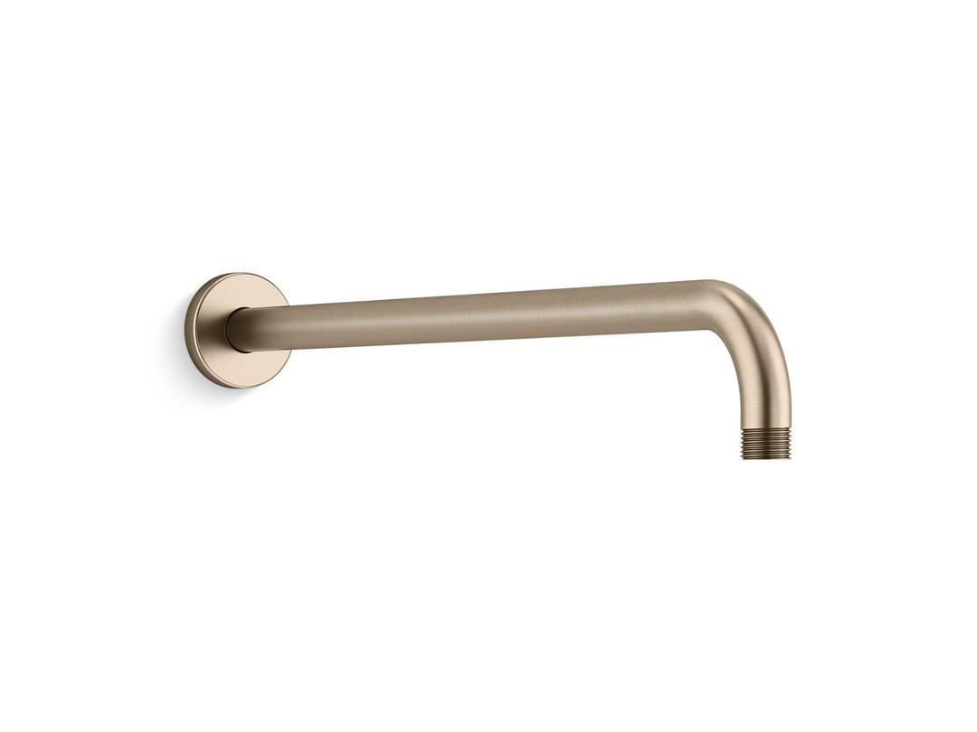 Kohler Statement 19'' wall-mount single-function rainhead arm and flange - Vibrant Brushed Bronze by Kohler
