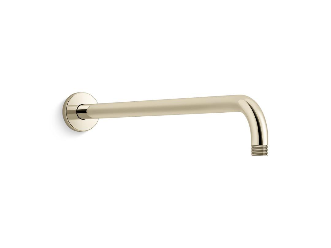 Kohler Statement 19'' wall-mount single-function rainhead arm and flange - Vibrant French Gold by Kohler