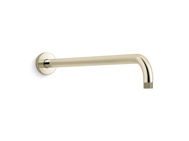 Kohler Statement 19'' wall-mount single-function rainhead arm and flange - Vibrant French Gold