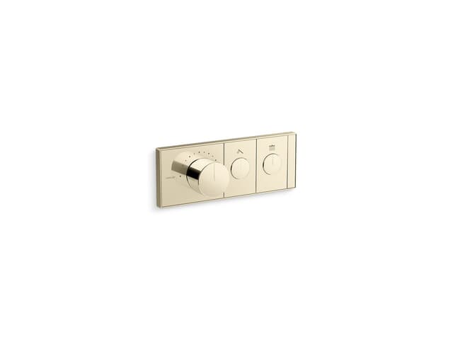 Kohler Anthem Two-outlet recessed mechanical thermostatic valve control - Vibrant French Gold