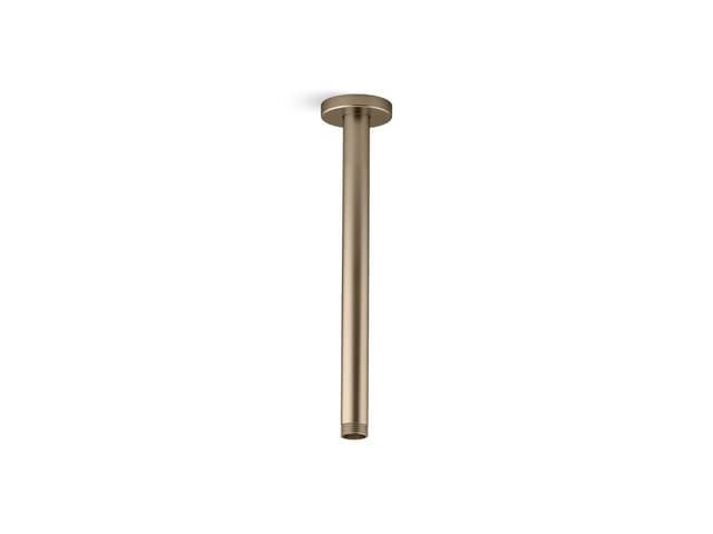 Kohler Statement 12'' ceiling-mount single-function rainhead arm and flange - Vibrant Brushed Bronze